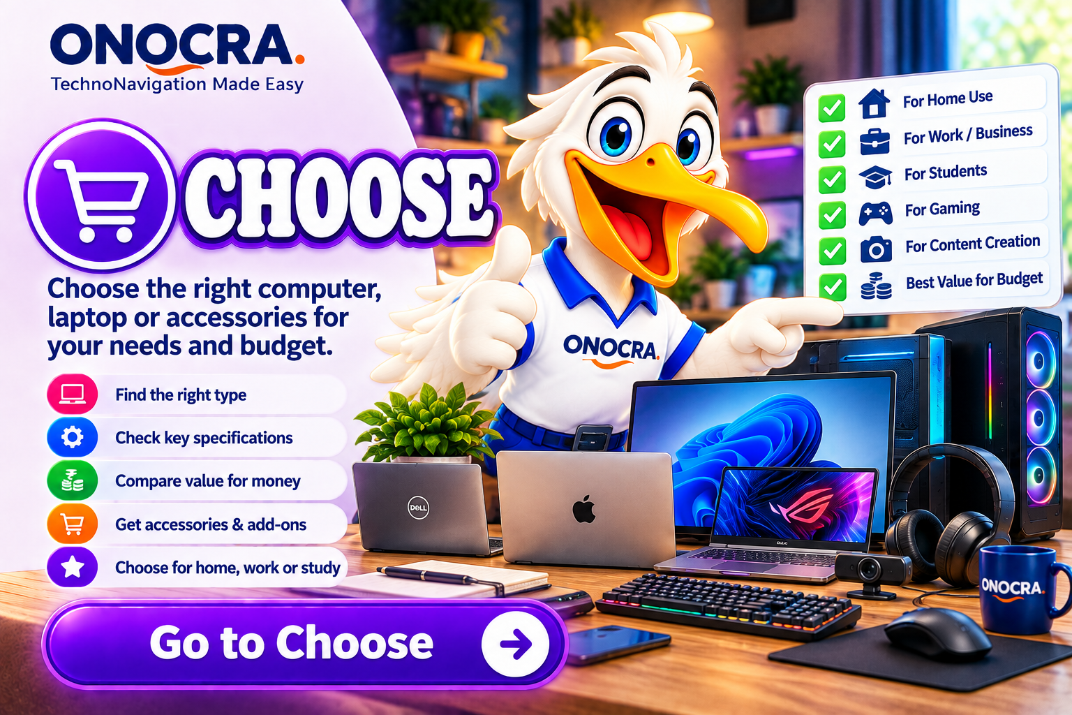 ONOCRA Choose for computers and laptops
