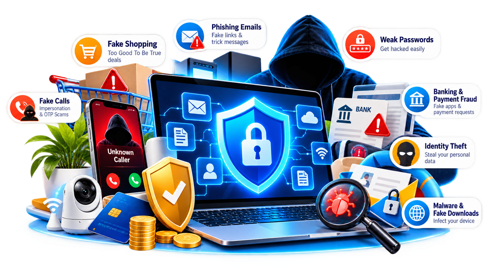 Digital safety, scams and security