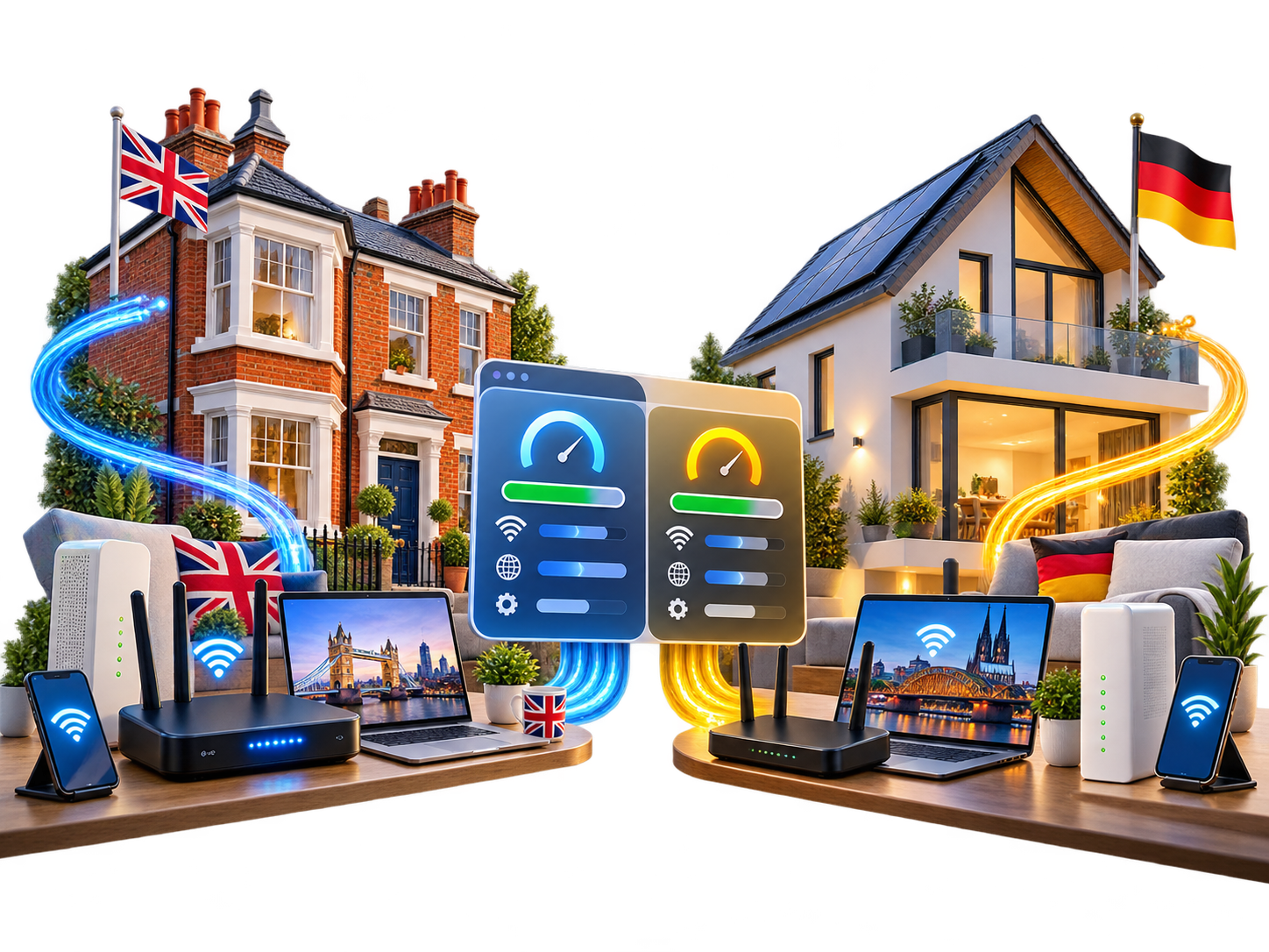 Home internet comparison illustration