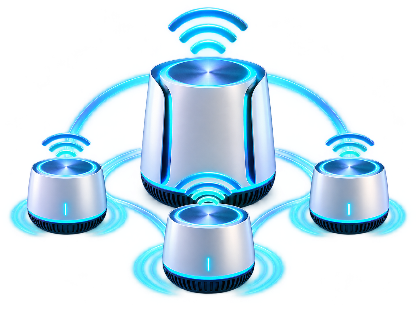 3D Wi-Fi mesh router and satellite nodes